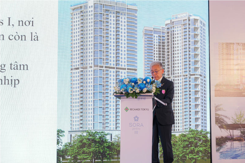 Phát biểu tại buổi lễ, ông Fujiwara Hirohisa - Giám đốc điều hành cấp cao của Tokyu Corporation